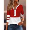 Women's Fashion Zippered Long Sleeved Top Clothing Women Casual Random Printing with Zipper T-shirt