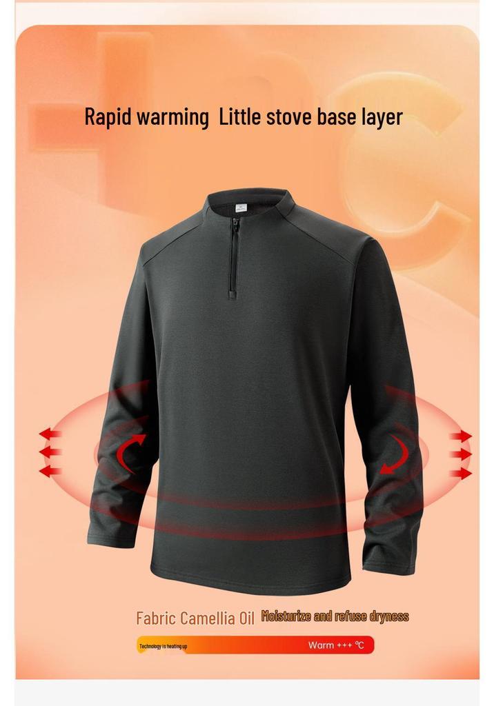 Women's Half-Zip Fleece Pullover - Warm, Long-Sleeved Sports Sweatshirt with Stand-Up Collar