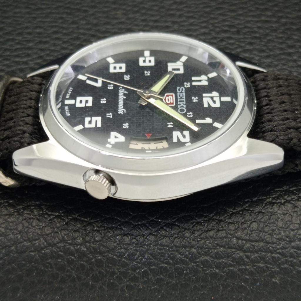 REFURBISHED VINTAGE SEIKO 5 AUTOMATIC JAPAN MENS BLACK DIAL WATCH A435099-2 R122-a435099