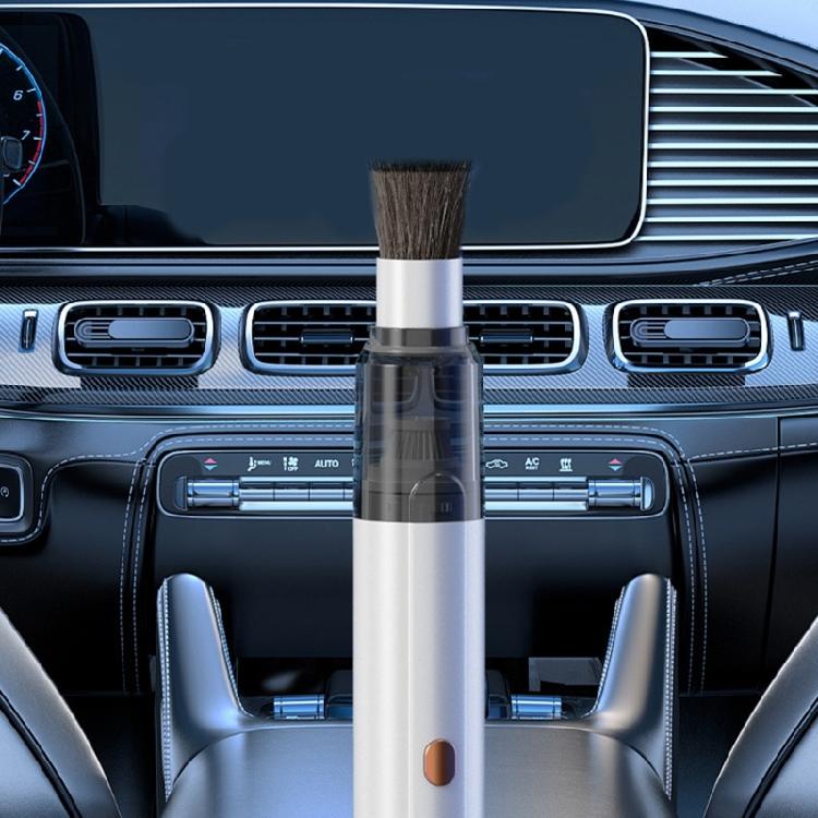 Small Coffee Grounds Brush Cleaner with USB Rechargeable Body, Dust Cup, and Narrow Nozzle for Routine Counter Care