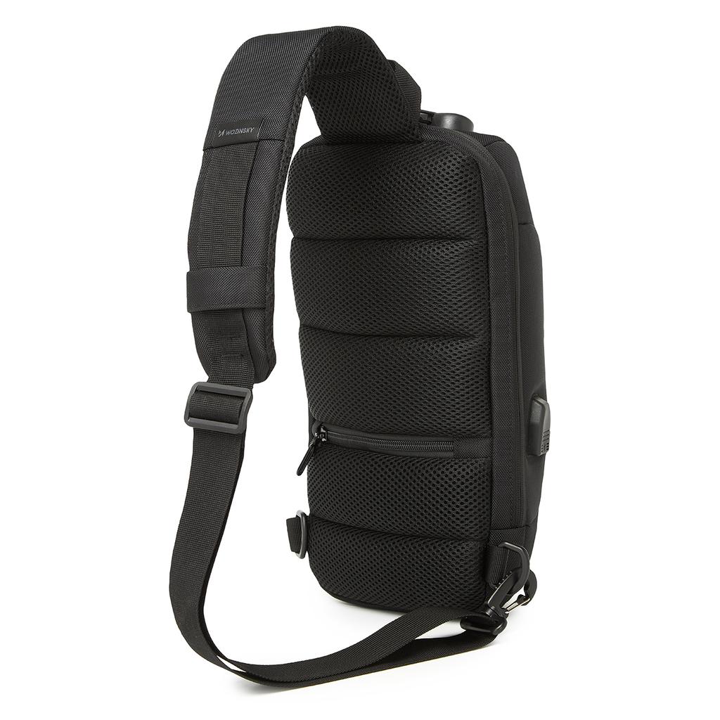 Premium Single Shoulder Anti-Theft Urban Backpack with Organizer and USB - Black