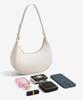 Ninon Women's Handbag, Beautiful, Small, Casual Shoulder Bag, Crossbody Bag, Mini, 2-Way, Half Moon Pattern, Synthetic Leather, Perfect for Commuting