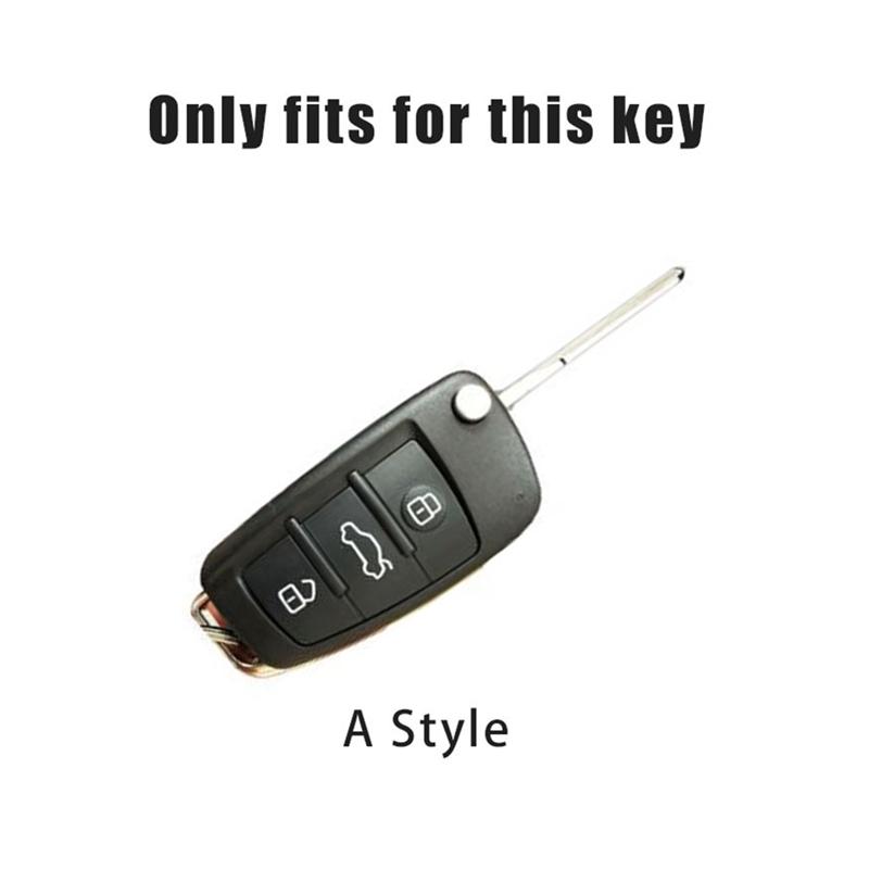 Zinc Alloy Leather Car Remote Key Cover Case for A4 b6 b7 b8 b9 Protection Shell Fob Keychain Keyless Interior Accessories