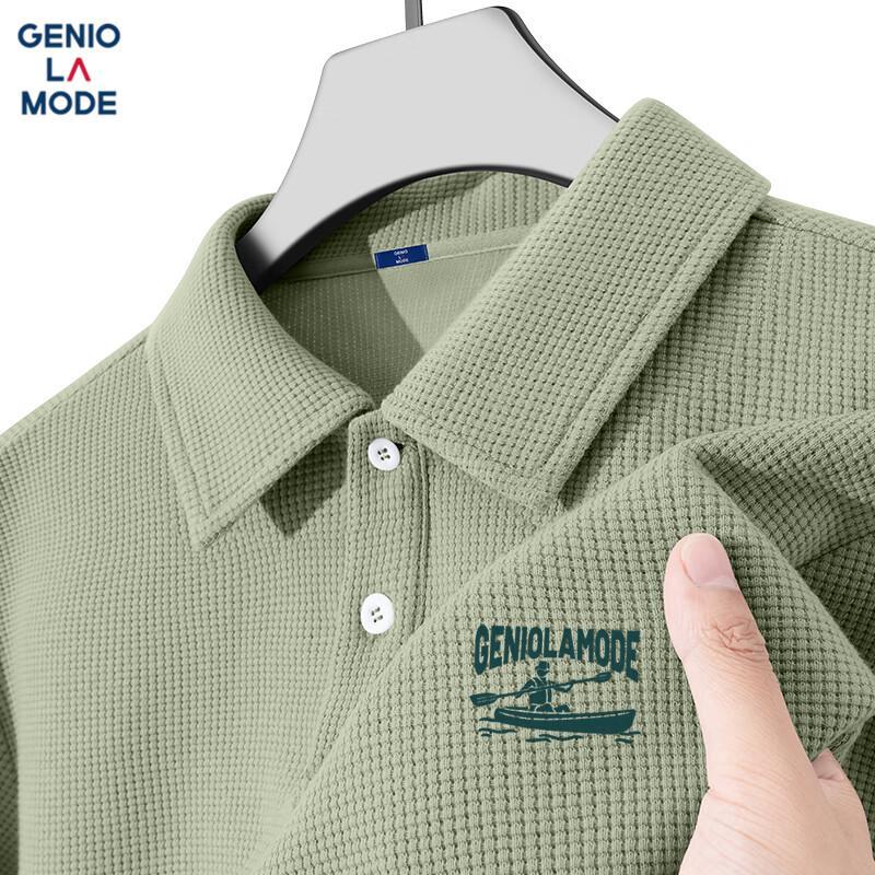 

GENIOLAMODE Men s Waffle Weave Printed Short Sleeve Polo 3XL