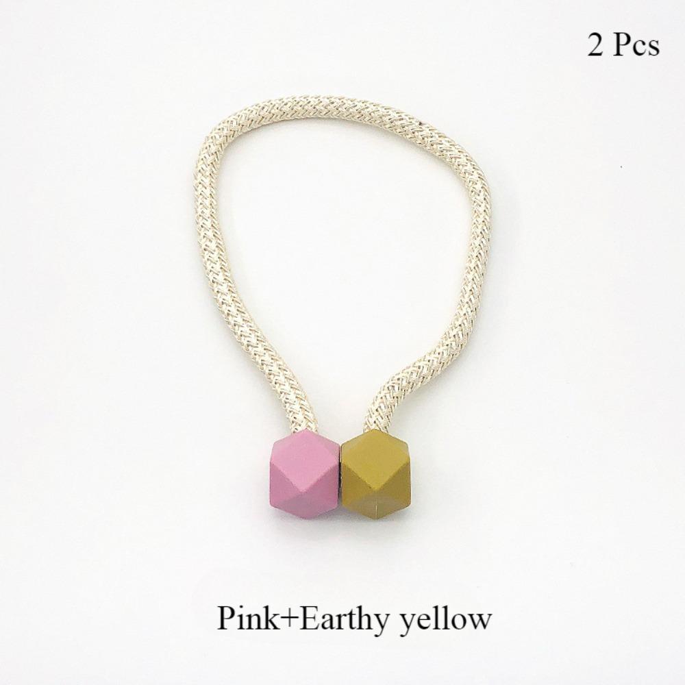 2 Pcs 2-color magnetic buckle modern simple light luxury magnetic curtain buckle creative tie strap tie rope collection tie acce