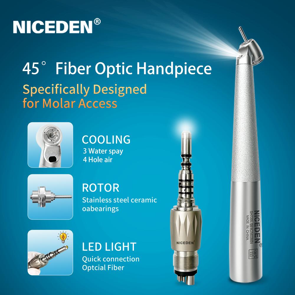 Niceden M900L Dental Optic LED High Speed Surgical Optical Handpiece with Advanced Close Cartridge for N-S-K Coupling