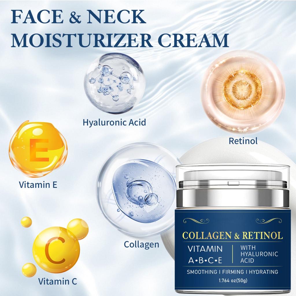 Collagen Retinol Cream – Anti-Aging And Anti-Wrinkle For Face, Neck And Upper Chest