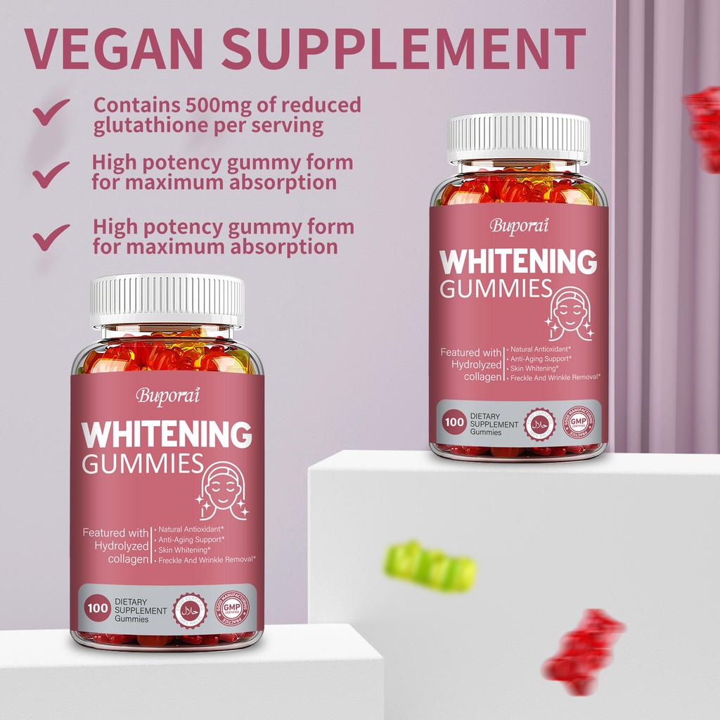 Glutathione Collagen Gummies: Brighten Skin Tone, Provide Antioxidant Benefits, Whiten and Anti-aging Support, Suitable for Adults.