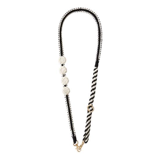 Hand Braided Phone Lanyard Bohemian Flower Design Crossbody Adjustable Wide Shoulder Strap Bag Key Badge Lanyard with Metal Hook