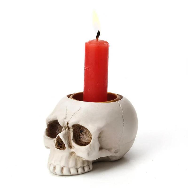 Halloween Skull Skeletal Lamp Skull Hand Candlestick Ornaments Skeleton Ghost Led Candle Flame Light Lamp Home Party Bar Decor