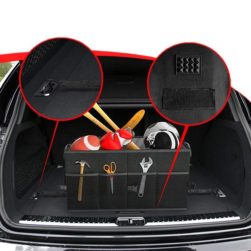 Car Trunk Storage Box, Vehicle Storage Container, Large-Capacity Foldable Car Rear Organizer, Customizable