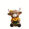 Handcrafted Resin Cow Statue for Garden Outdoor Decor, Patio Figurine