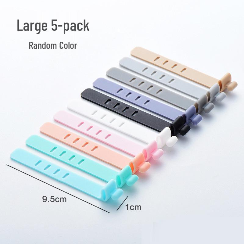 Силиконовый ремешок-органайзер для кабелей, 4 шт.: Предотвращает потерю и спутывание наушников, зарядных и передающих данные кабелей