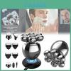 Professional Electric Shaver Rechargeable Silver Rotary Multi-blade Floating Head With Long Battery Life