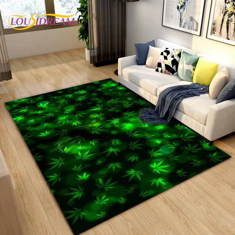 Reggae Music Jamaican Style Maple Leaf Area Rug,Carpet Rug for Living Room Bedroom Sofa Decoration,Kitchen Non-slip Floor Mat