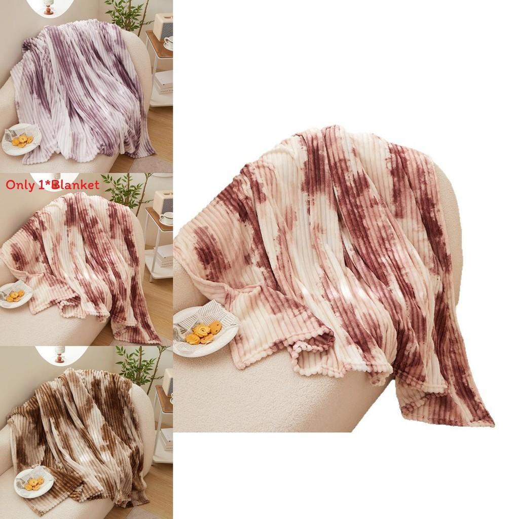 Polyester Fleece Blanket With Artistic Tie Dyeing Design For Cozy Home Use
