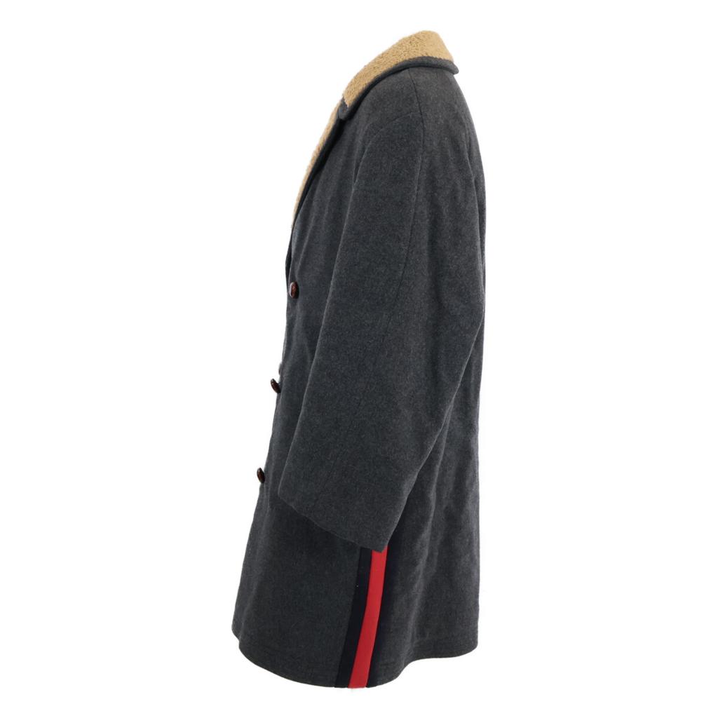 GUCCI Domestic regular 495710 Side line double-breasted fleece lining coat 44 Gray x BeigeUsed