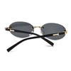 Personalized Oval Frame Sunglasses Retro Women Men Metal High-end Sunglasses Luxuy Frameless Trimming Traveling UV400 Sunglasses