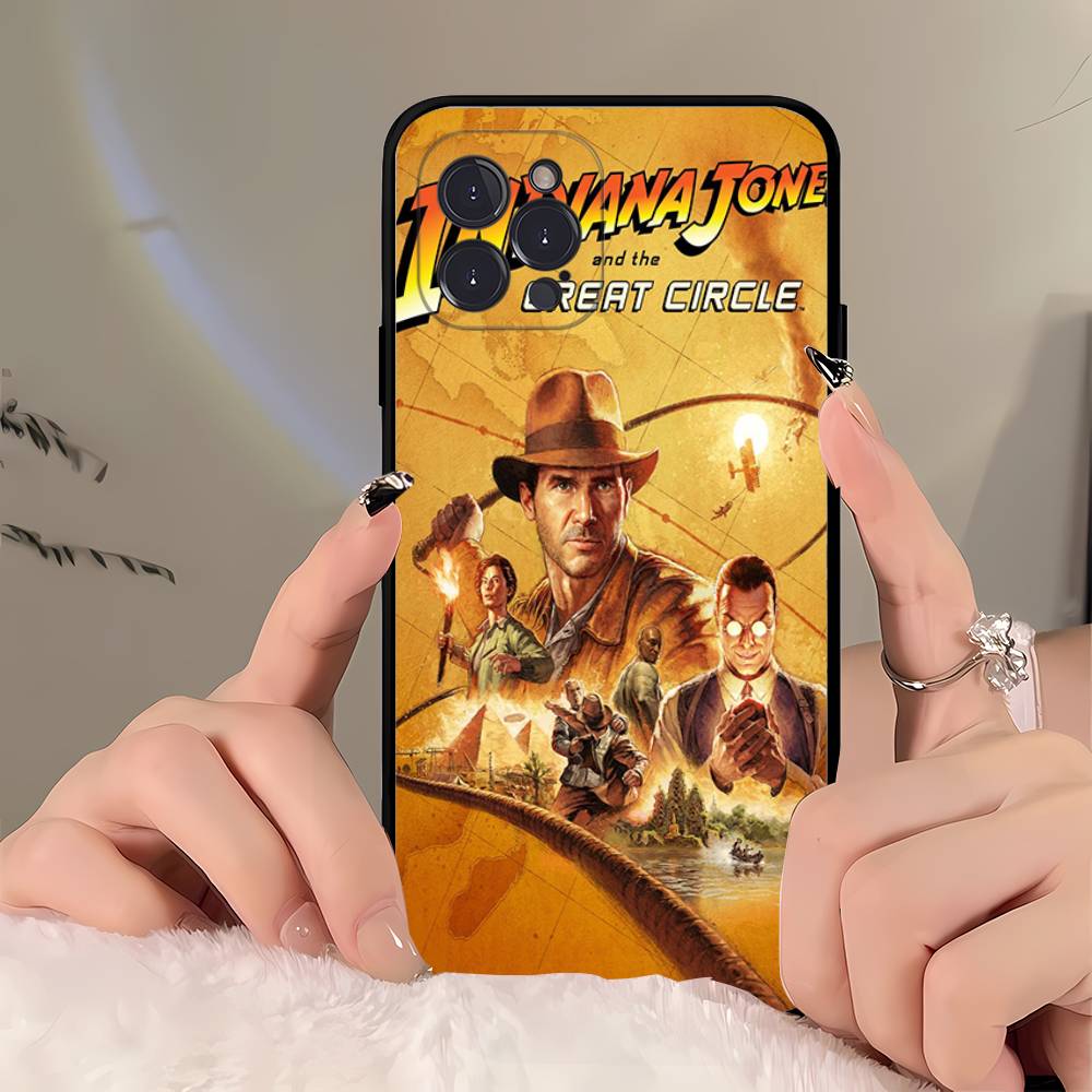 Adventure Movie I-Indiana Jones Phone Case For Iphone 16 15 17 13 14 12 11 Pro Max Plus Black Shell Cover Case