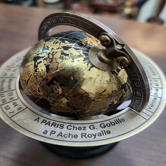 Celestial Brass Armillary Sphere 15.24 Cm Globe with Black Gold Orb Scholar's Desk Sculpture Gift for Every Occasion