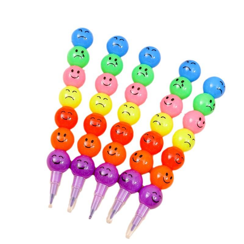 Seven-Section Tanghulu Crayon: Colorful Student Cartoon Pencil for Creative Drawing and Writing