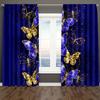 Dark Blue Butterfly Printed Curtains Home Decoration Room Curtain Made Of Polyester
