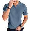 Herren T-Shirt V-Ausschnitt Kurzarm T-Shirt Einfarbig Slim Fit Weich Atmungsaktiv Sommer Casual Tops Alltagskleidung