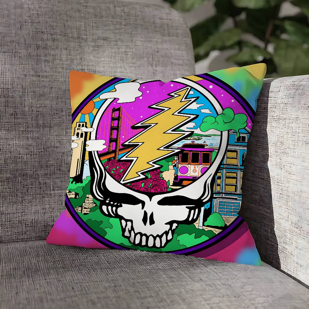 G-Grateful Rock D-Dead Throw Pillow Case For 30x30cm 40x40cm 45x45cm 50x50cm 55x55cm Square Sofa Pillowcase Shell