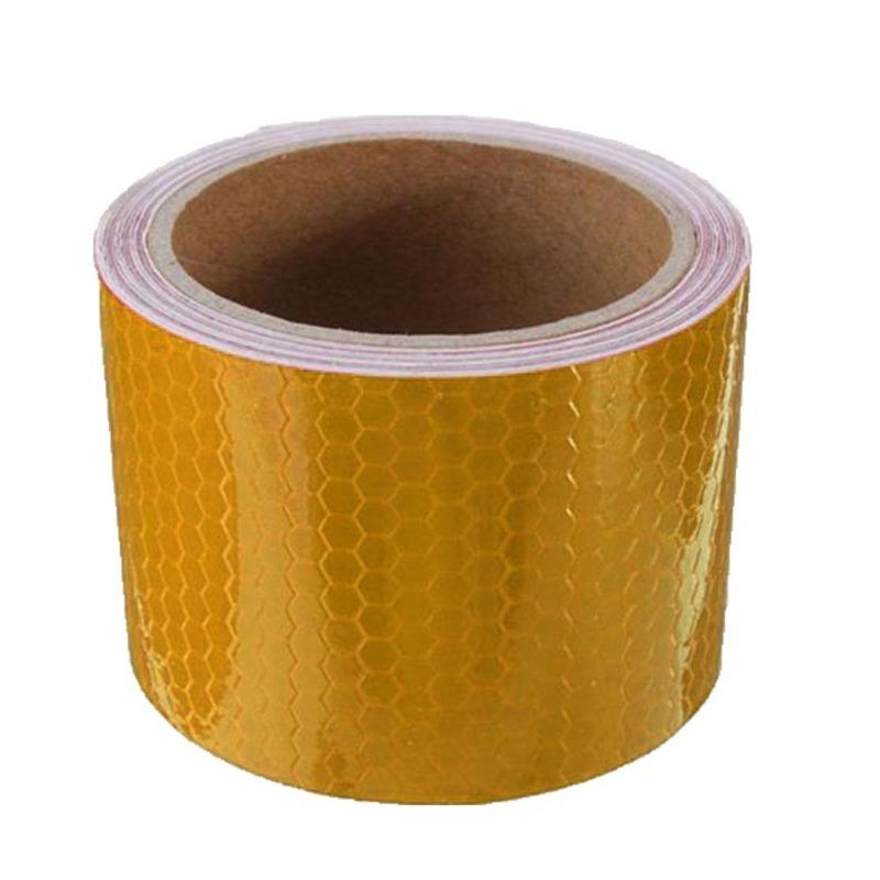 

5cm*3m White Adhesive Reflective Strip Film Car Decorative Sticker Decal A126-Golden