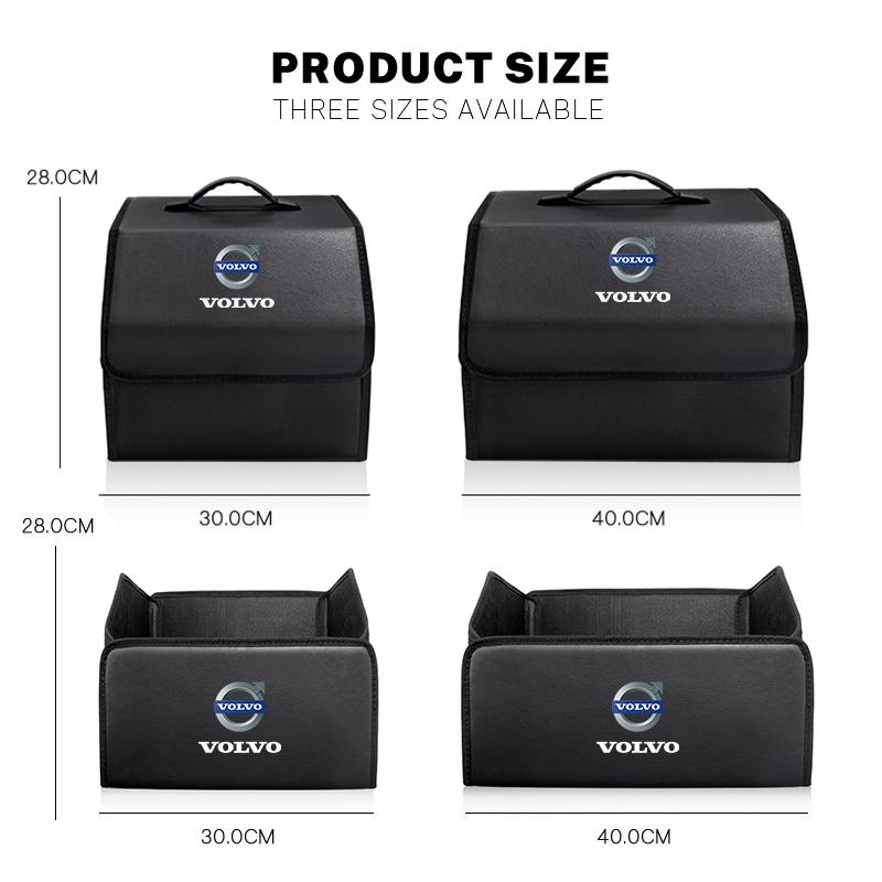 Car Trunk Leather Storage Box Foldable Auto Organizer Bag For Volvo Xc60 Xc90 V40 V60 S60 V50 V90 S80 C40 XC40 V70 XC70 C30 C70