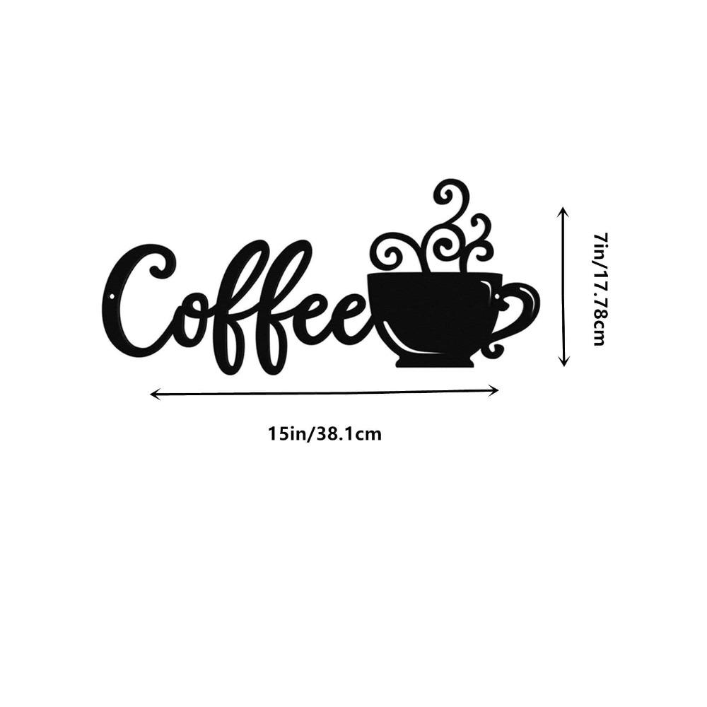 

Wall Art Decor Iron Coffee Lover Sculpture Home Cafe Hanging Ornament