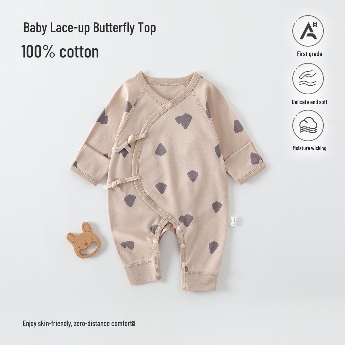 Anyang Baby Jumpsuit - Spring & Autumn Cotton Class A Newborn Outfit, Butterfly Design Fits 4-7 lbs