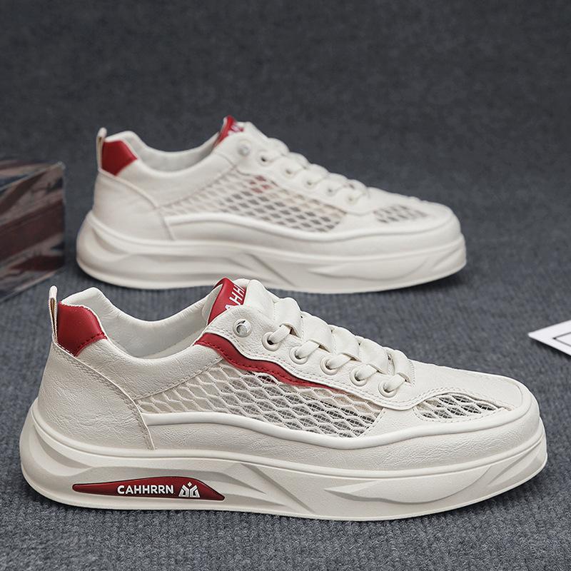 New summer breathable hollow mesh student sports and leisure shoes thick baseplate shoes