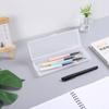 1PC Simple Pencil Cases For School Office Transparent Plastic Box Frosted Pink Green White Pens Storage Stationery Supplies