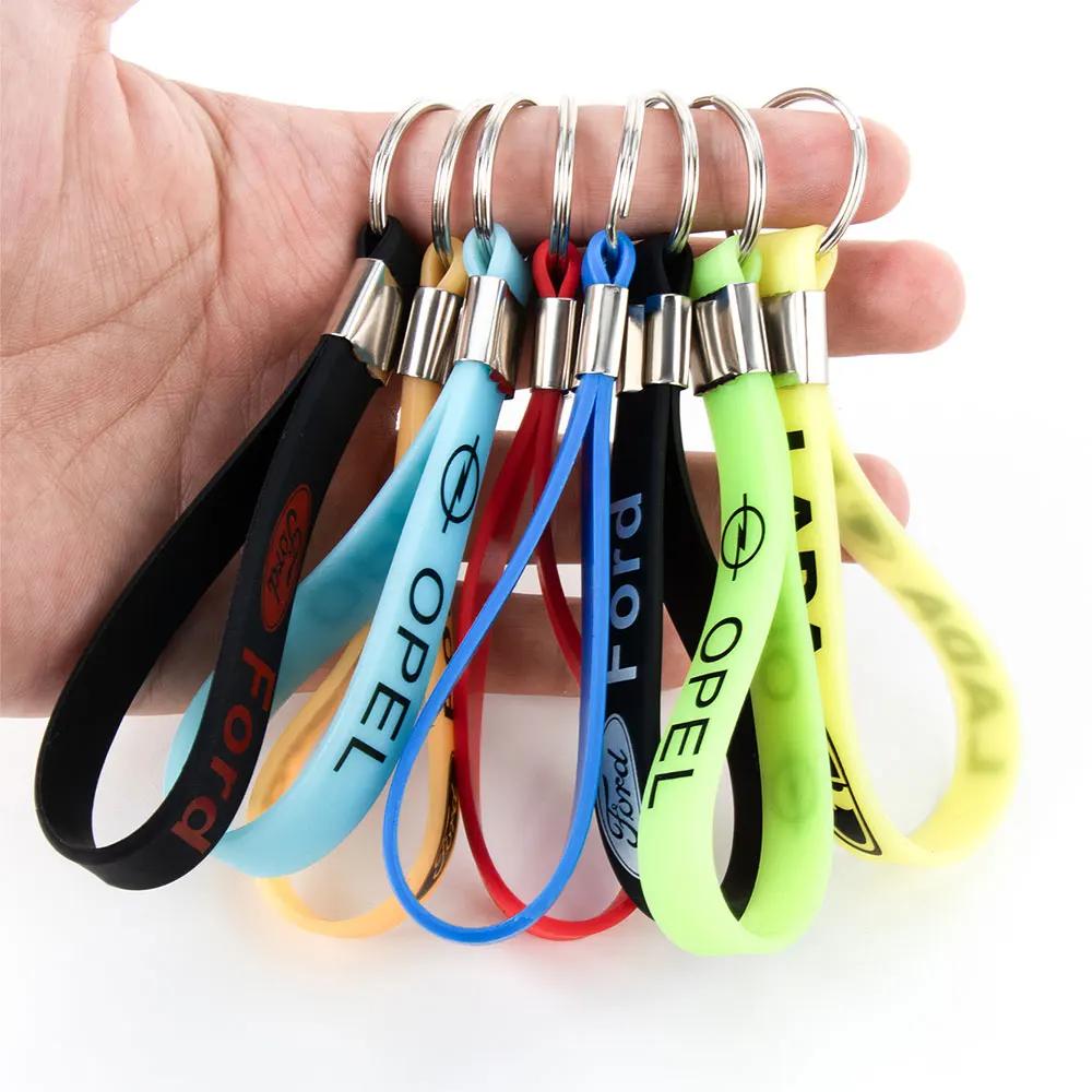 New 2026 Car Sticker Luminous Keyring Rubber Pendant Strap Keychain Car Logos Accessory For Ford Fiesta Focus 2 MK4 Mustang Rang