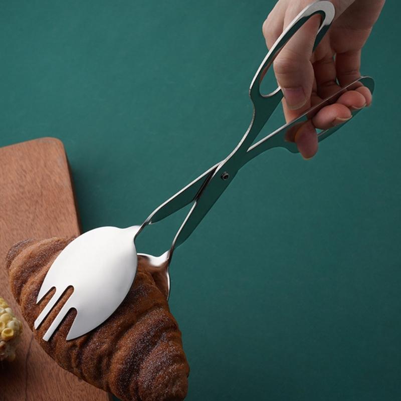 Salad and Cake Serving Tongs with Scissor Mechanism Salad Tongs Suitable for Comfortable Operations Various Setting