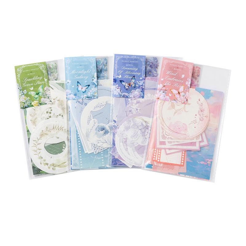 Sweet Poetry Mixed Material Floral Journal Decoration Pack