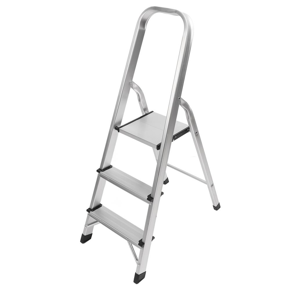 3 Step Ladder Foldable Aluminium Alloy Non Slip 330lbs Capacity Multifunctional Portable Step Stool