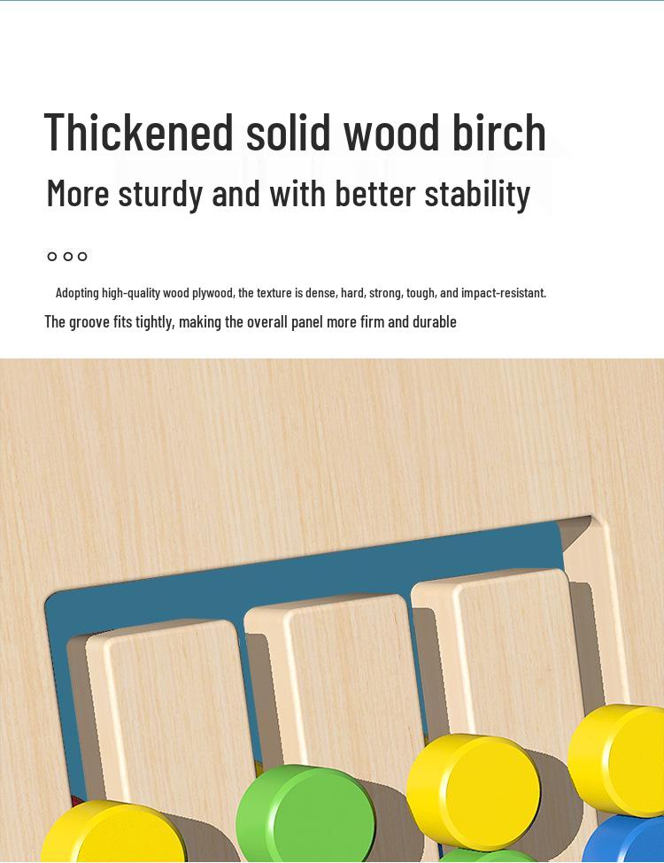 Four-Color Double-Sided Wooden Educational Game for Early Learning and Color Recognition