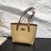 Elegant Black White Brown Khaki Pu Tote Bag For Women Modern Urban Fashion Style
