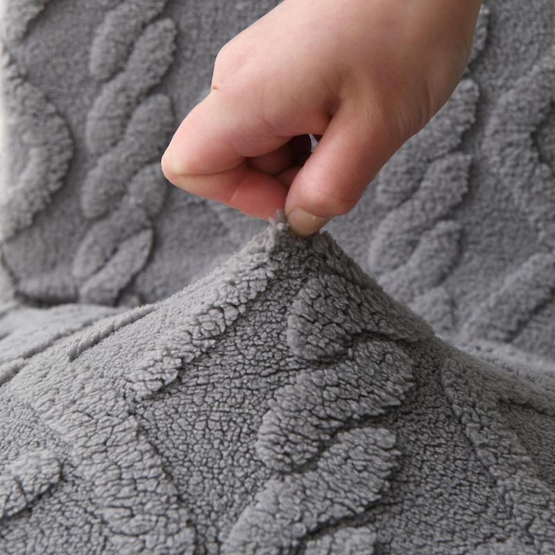 Winter Lammplüsch Stuhlbezug Einfarbig Verdicken Universal Elastisch Esszimmer Überwürfe Heim Stuhlbezüge