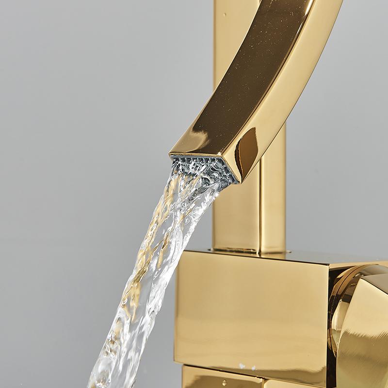 Chrome Brass Basin Faucet Fashion Style Single Handle Waterfall Basin Mixer Tap Hot Cold Bathroom Faucets Sink Waterfall Faucet