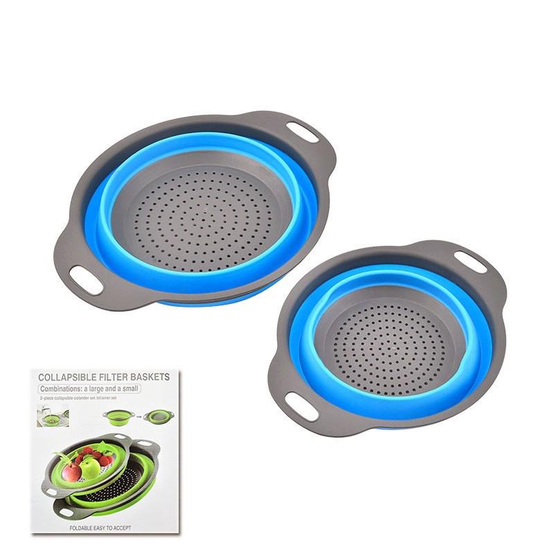 Foldable Silicone & PP Multifunctional Kitchen Drain Basket for Fruits & Vegetables