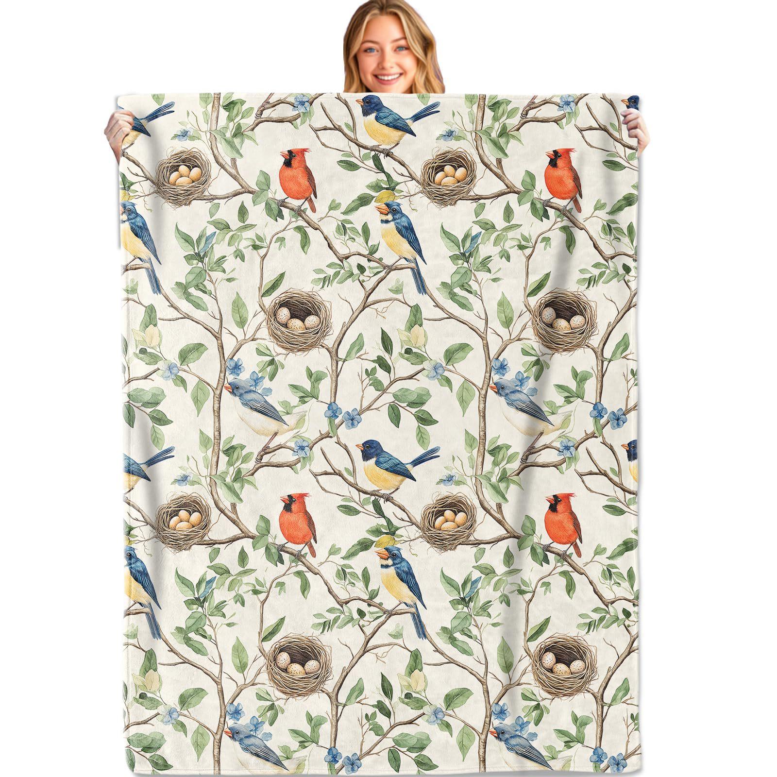 

Painted hummingbird with flowers digital-printed polyester velvet flannel cover blanket Fleece soft sofa cover blankets for beds 75x90cm