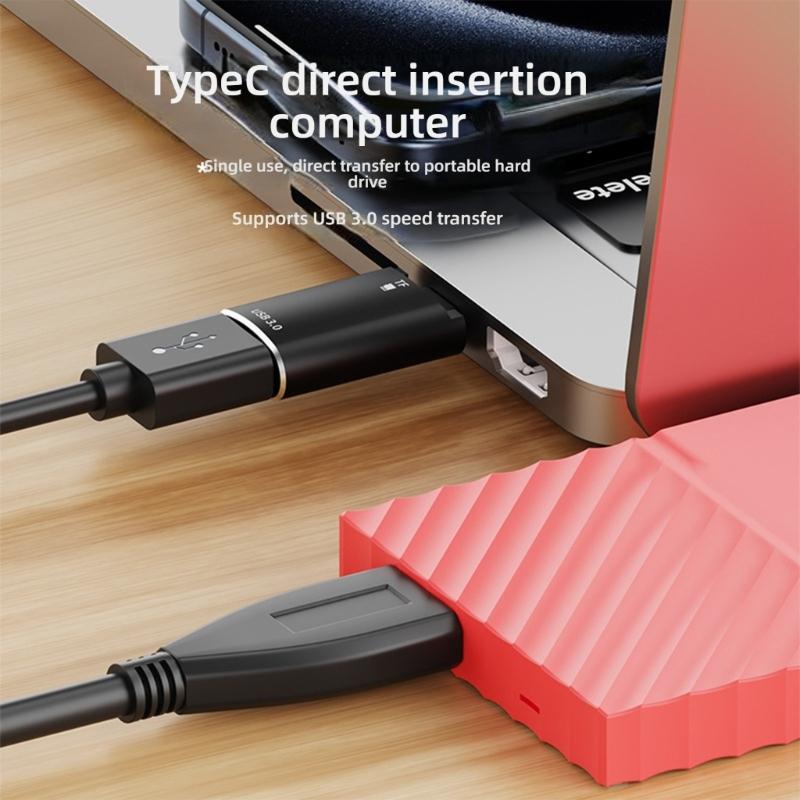 Aluminum Alloy USB3.0 Female to Type C Male OTG Converters For TF Cards And USB3.0 Data Transfer Home Travel Use