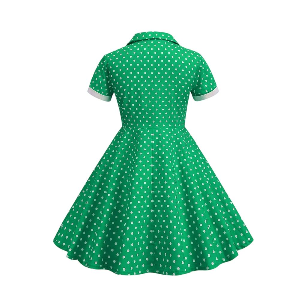 Gepunktetes Mädchenkleid - Sommer-Prinzessinnen-Sonnenkleid