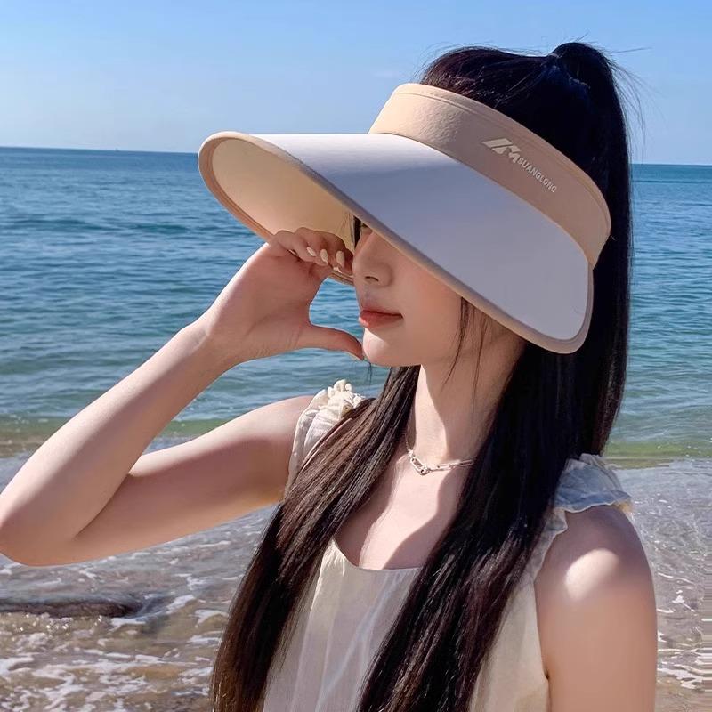 

Шляпа от солнца с широкими полями и открытым верхом, женская летняя новинка, уличная шляпа от солнца с защитой от УФ-лучей, шляпа от солнца для велоспорта one size fits all