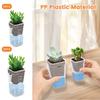 12 stycken självbevattnande blomkruka, transparent dubbellagersplast med dräneringshål, bomullsrep, bevattning, liten plantskolekruka
