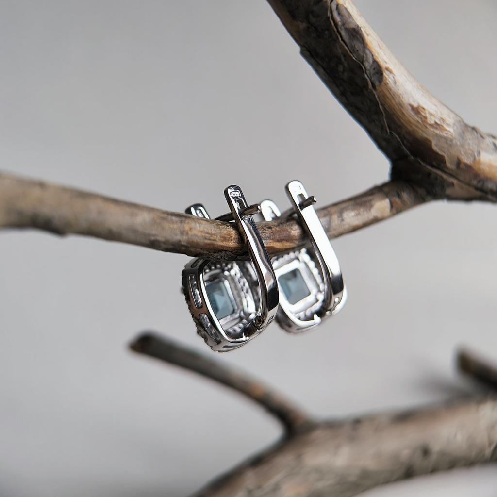 Серебряные серьги с натуральным топазом 5.867ct (2207177)