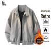 Herren Amerikanische Retro PU Leder Harrington Jacke
